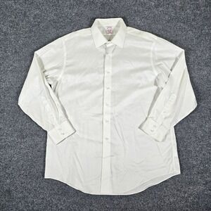 Brooks Brothers Madison Fit Non Iron White Supima Cotton Dress Shirt Mens 17-35